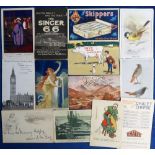 Postcards, Advertising selection of 30+ cards including Dewar's Poster card, Singer 66, Fry's