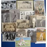 Postcards, a box containing approx. 200 mixed age cricket related cards. Vintage cards inc. Kent