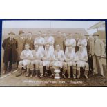 Postcard, Football, an RP of Blackburn Rovers FA Cup Team for 1928 seated in front of stand