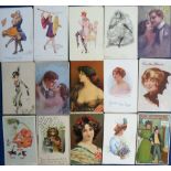 Postcards, a good mixed subject selection of approx. 140 cards with many glamour, some comic,