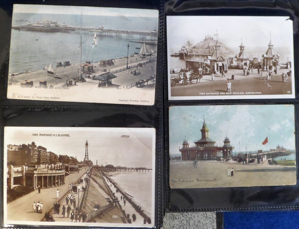 Postcards, a lever arch binder of over 260 cards of UK piers with a few RP's (mxd cond) - Image 2 of 3