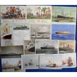 Postcards, a selection of 12 Hamburg American Line shipping cards inc. 'Presidents Lincoln and