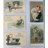 Postcards, a mixed collection of approx. 400 cards in modern album including comic (Bamforth, Addled