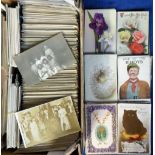 Postcards, thematic assortment of 1000+ cards inc. Edwardian Actors and Actresses, Royalty,