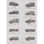 Cigarette cards, BAT, Motor Cars, circa 1920's, plain back, unrecorded, (set, 50 cards) (gd/vg)