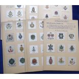 Tobacco silks, Lea, Regimental Crests & Badges, set of 100 silks plus numerous variations, all