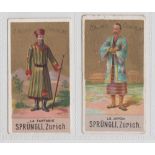 Trade cards, Switzerland, Sprungli, 2 type cards, People of all Nations, 2 cards, 'La Tartarie' (gd)