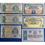 Banknotes, a collection of six Scottish banknotes, Clydesdale Bank £5 note C/L 036198 dated 18 April