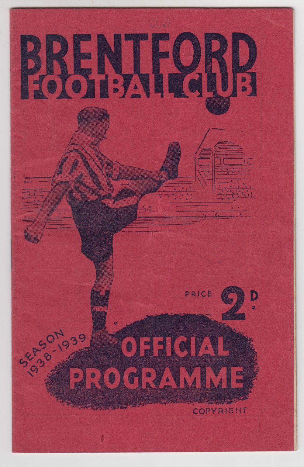 Football Programme, Brentford v Leeds United, 18th March 1939, Division 1 (gd)
