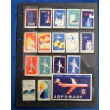 Ephemera, Poster Stamps, 16 Russian poster stamps showing Aeroflot aeroplanes and 1 label for