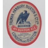 Beer label, Truman, Hanbury, Buxton & Co Ltd, London and Burton, No 1 Burton Ale, vertical oval,
