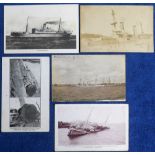 Postcards, 5 cards of Shipwrecks off the coast of German East Africa inc. cruiser of Dar-es-