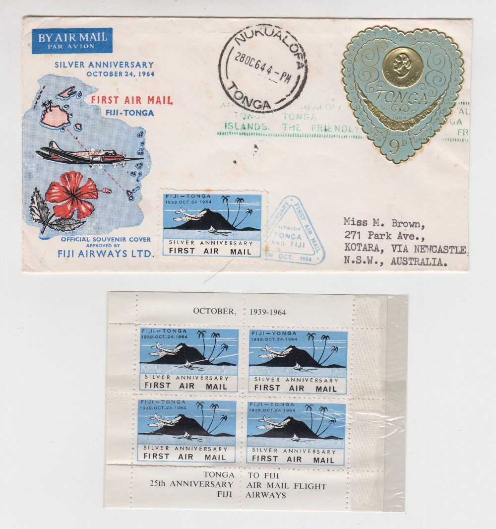 Postal History, Tonga - Fiji, scarce cover to celebrate the Silver Anniversary of First Day of