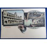 Postcard, South Africa, Gruss Aus, coloured card showing Bloemfontein Theatre interior and