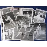 Cricket press photos, a collection of approx. 120 b/w photos, 8" x 10" and smaller mostly showing