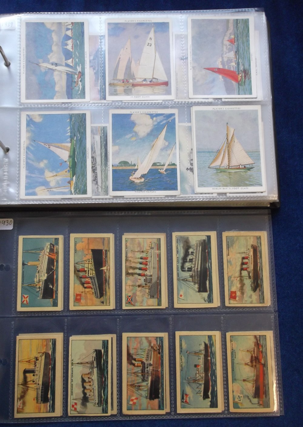 Cigarette & Trade cards, album containing a quantity of shipping related cards sets & part sets inc.