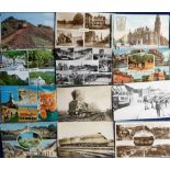 Postcards, a mixed selection of approx. 98 cards with mixed age multi views (65) Rail (32) and