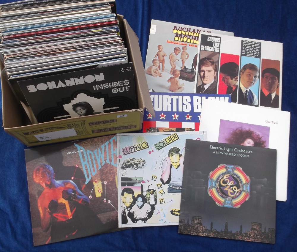 Vinyl Records, 60+ albums, various genres, rock, country, funk etc, some duplication, artists