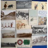 Postcards, Sport, a selection of 70+ cards inc. horseracing (27), including RP's for Doncaster,