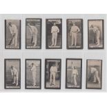 Cigarette cards, Clarke's, Cricketer Series, 10 cards, nos 4, 7, 12, 17, 20, 23, 24, 25 29 (A. Mold)