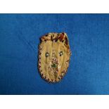 Native American Indian delicate suede pouch decorated with hand sewn glass beads, approx. size 15