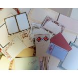 Edwardian Stationary Samples, 44 samples to include embossed, deckle edged and printed, cards, dance