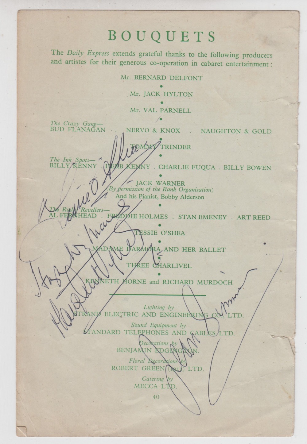 Entertainment autographs, a programme from the Daily Express film ball held in aid of the - Image 3 of 3