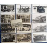 Postcards, a collection of approx. 62 cards of motoring interest, inc. RP's of motor cars, rail