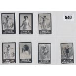 Cigarette cards, Hill's, Actresses Continental (Seven Wonders), 6 cards, Otero (4 cards, 2 different