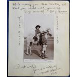 Signed Postcard, Lucy Morton Collection, album page with attached postcard for the "Dakotas" Wild