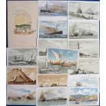 Postcards, a selection of 16 shipping cards from the Norddentscher Lloyd Bremen line, cards