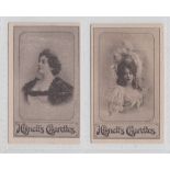 Cigarette cards, Hignett's, Beauties, Gravure, two cards, one with 'Cavalier' back & one with '