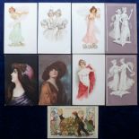 Postcards, Tony Warr Collection, a selection of 19 Art cards published by Meissner & Buch, mostly