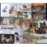 Postcards, Animals, a mixed collection of approx. 80 cards of animals including cats (stocks (5),