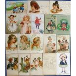 Postcards, Tony Warr Collection, a selection of approx. 35 illustrated cards of children by