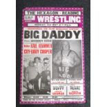 Wrestling Poster, Reading, Hexagon, Big Daddy as headline tag team act with Classy Johnny Kidd v.