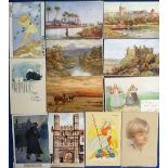 Postcards, Artist-drawn selection of approx. 80 cards inc. Frank Mason, Manni Grosze, C T Howard,
