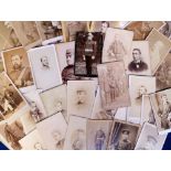 Carte de Visites, 60 + cdv of mostly military men some named to back (gen gd) (60+)