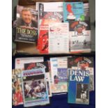 Football Memorabilia, Manchester United selection, 1950s onwards, inc. programmes, books,