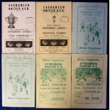 Football programmes, Evergreen Utd (Ireland) 6 home programmes, Cork 1953/4, Shelbourne 1953/4,