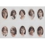 Cigarette cards, Phillips (anon) Actresses, oval (set 50 cards) (gd/vg)