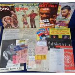 Boxing selection, 1940's onwards inc. programmes, tickets, letters, flyers etc, programmes include