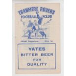 Football programmes, Tranmere Rovers v Tottenham Hotspur 10th January 1953 F.A. Cup 3rd round