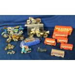 Model Vehicles, 16 assorted model vehicles to include a Japanese part tin/part plastic motorbike,