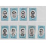 Cigarette cards, Cope's, Noted Footballers (Clip's, 500 subjects), Burnley, 9 cards, nos 436-444