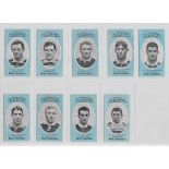 Cigarette cards, Cope's, Noted Footballers (Clip's, 500 subjects), Huddersfield (Rugby), 9 cards,