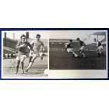 Football autographs, 2 b/w photos being later reproduced images from earlier negatives both