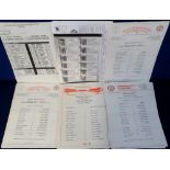 Football, Manchester Utd, a collection of 15 match team sheets & media information sheets inc.