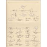 Rugby Union autographs, New Zealand All Blacks, fold over card signed by full New Zealand squad of