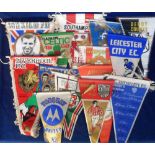 Football pennants, a collection of 30, 1960's & 70's, pennants various English & Scottish clubs inc.